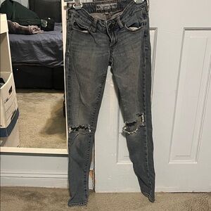 Women's Distressed Blue Jeans  Skinny Jeans Y2K Authentic Low rise Pacsun